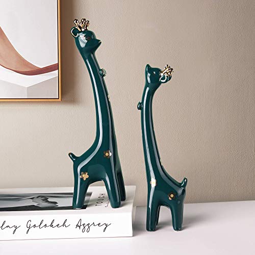Mayiaho Ceramic Giraffe Statue Home Decor, Small Shelf Decor Accents Items Clearance Living Room, Blue Animal Small Figurines Sculpture For Giraffe Lovers Table Top Ornaments. #TOP4