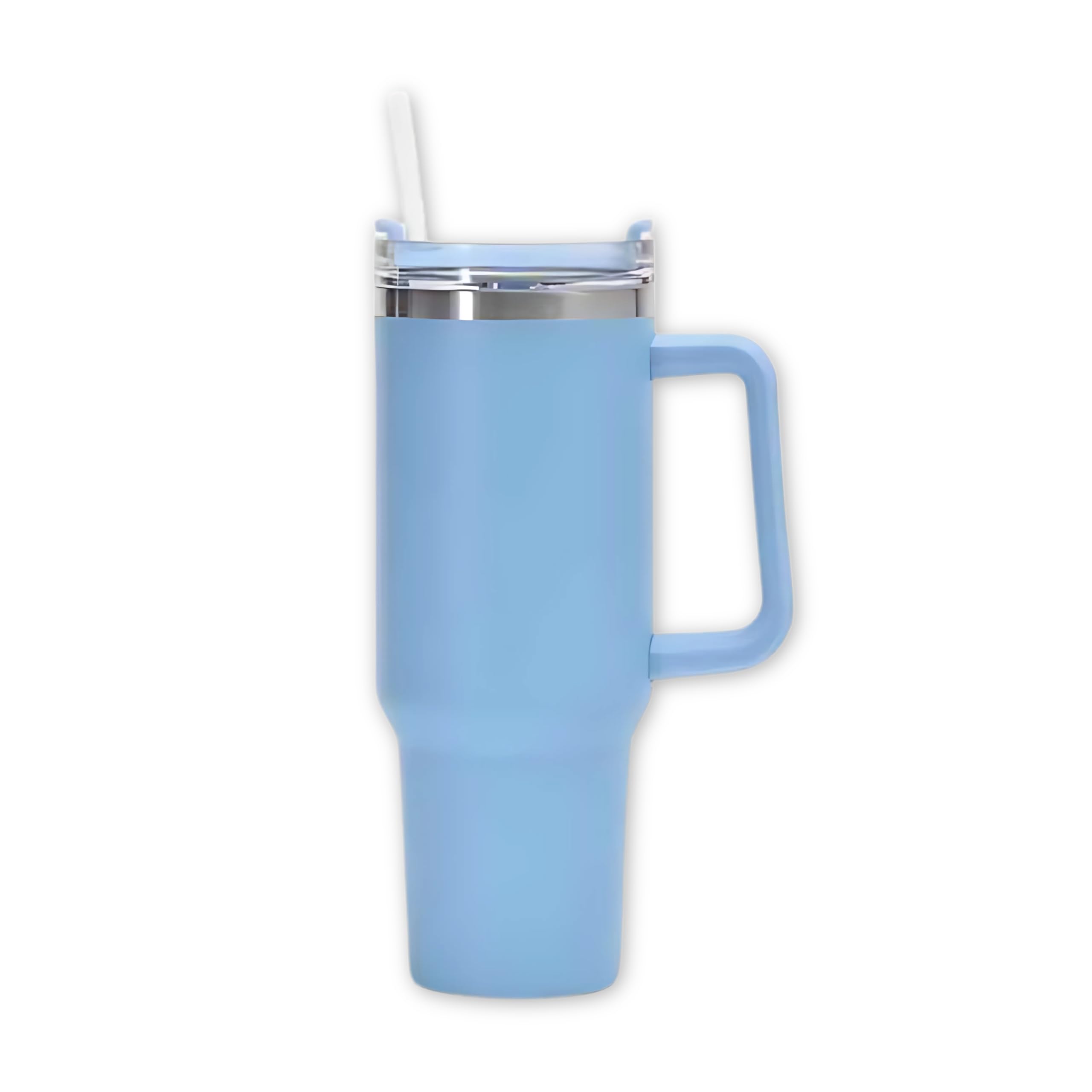 Fit Tribe 1200ml Stainless Steel Tumbler with Handle Lid & Straw - Vacuum Insulated Water Bottle Travel Coffee Mug Keeps Drinks Hot and Cold - Ideal for Office Home Camping and Outdoor (Sky Blue)