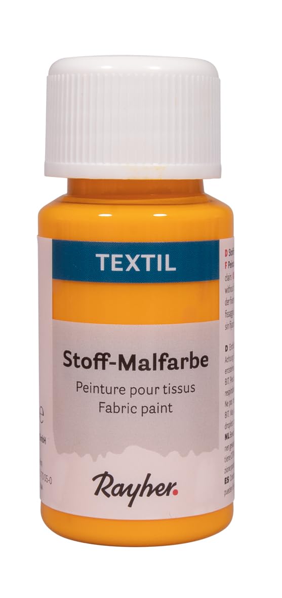 Rayher 35062161 Permanent Textile Paint, Sun Yellow, 50 ml, Light Fabric Acrylic Paint