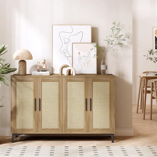 Jheumaj BG001 Sideboard Buffet Cabinet With Storage, Rattan Kitchen Storage Cabinet thumb #3