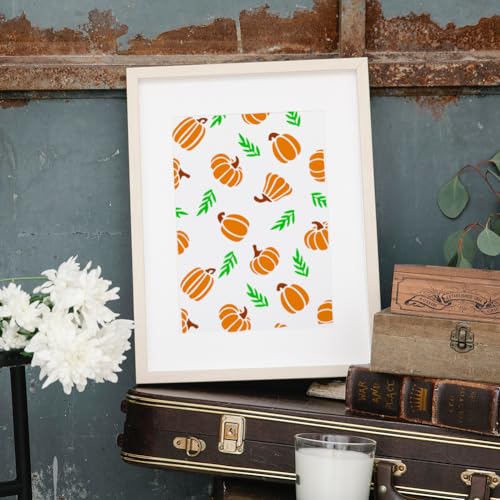 MAYJOYDIY Pumpkins with Leaves Painting Template 30x30cm Reusable Stencil Crop Plant PET Hollowing Drawing Farm Style Templates for Craft on Window Wood Wall Home Decor DIY Canvas - Image 2