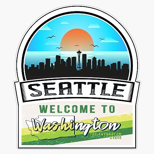 Magnet Seattle Welcome To Washington The Evergreen State Washington State And Cities Series -13 Magnet Vinyl Decal Sticker 5