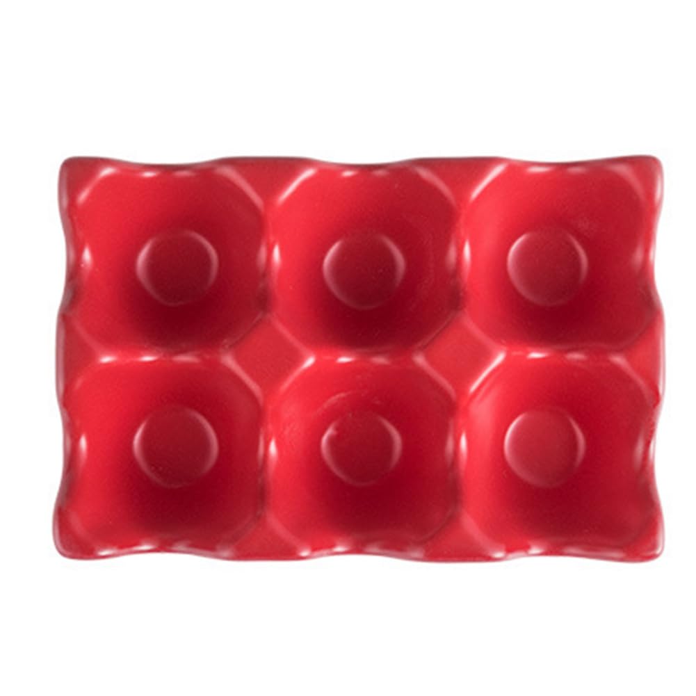 CTRLZS Kitchen Supplies Egg Tray Egg Rack Household Ceramic Tableware Supplies Egg Tray Egg Tray Red