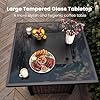 Propane Outdoor Fire Pit Table, 28" Rattan Square Fire Pit Table, Outdoor Gas FirePit W/Glass Wind Guard, Tempered Glass Tabletop, Lid, CSA Listed, 50,000 BTU, Outside Patio Deck & Garden, Brown #2