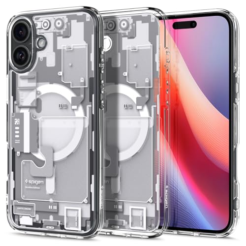 Coque iPhone 16 Plus Spigen Ultra Hybrid MagFit transparente blanche