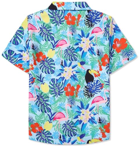 Image of SANGTREE Girls & Women's Hawaiian Shirts Button Down Short Sleeve Floral Tropical Shirt Beach Vacation Blouse Tops