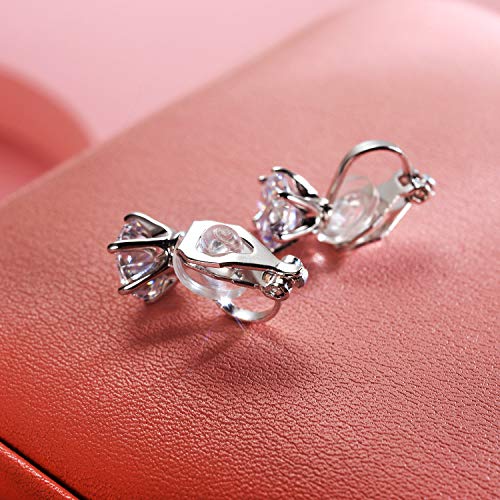 Allencoco ACE181112 14K White Gold Plated 1.5 Carat Cz Clip-On Earrings thumb #4
