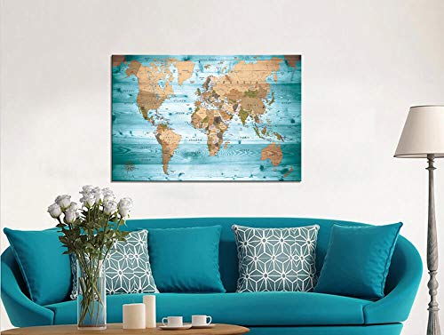 World Map Wall Art For Living Room Vintage Photos World Map Poster Painting Nautical Office Wall Art Modern Framed Artwork Map Of The World Canvas Art Canvas Prints Travel Memory Home Decor 24X36 Inch #TOP2