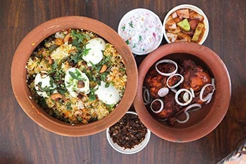 Clay Curd Pot Dahi Dal Kadai Handi Mitti Ke Bartan Curd Bowl with Lid Clay Pot for Cooking & Serving (Brown 6.5 Inc)