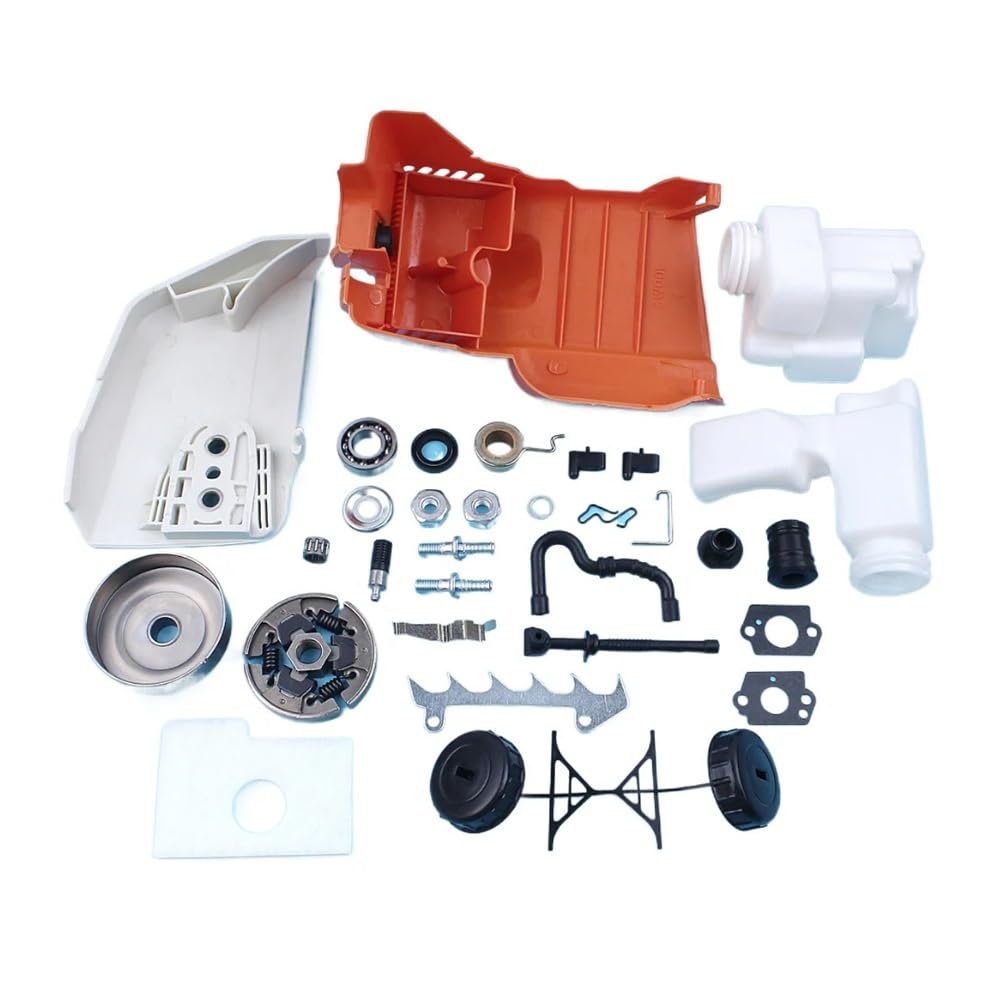 Cubierta de piñón de Embrague, Kit de Tapa de Filtro de Aire y Combustible de Tambor de Embrague Apto for Motosierra 017 018 MS170 MS180 con Engranaje Wrom de línea