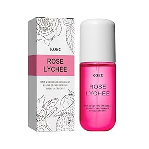 Koec Rose Lychee Perfume, Hair and Body Fragrance Mist, Women Men Perfume Body Mist Spray (Rose Lychee)