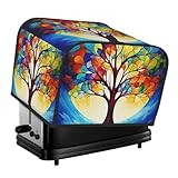 4 Slice Toaster Cover Colorful Tree Universal Toasters Dusts Covers with Pocket Oven Cover Dustproof Fingerprint Kitchen Bread Machine Protector for Kitchen Small Appliance