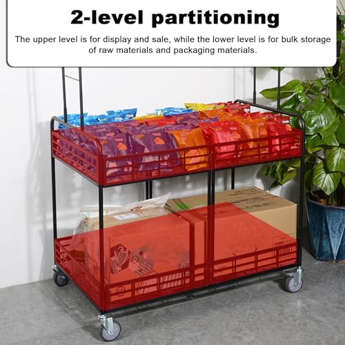 Soporte de mercado plegable en acero al carbono con diseño de 2 capas 6