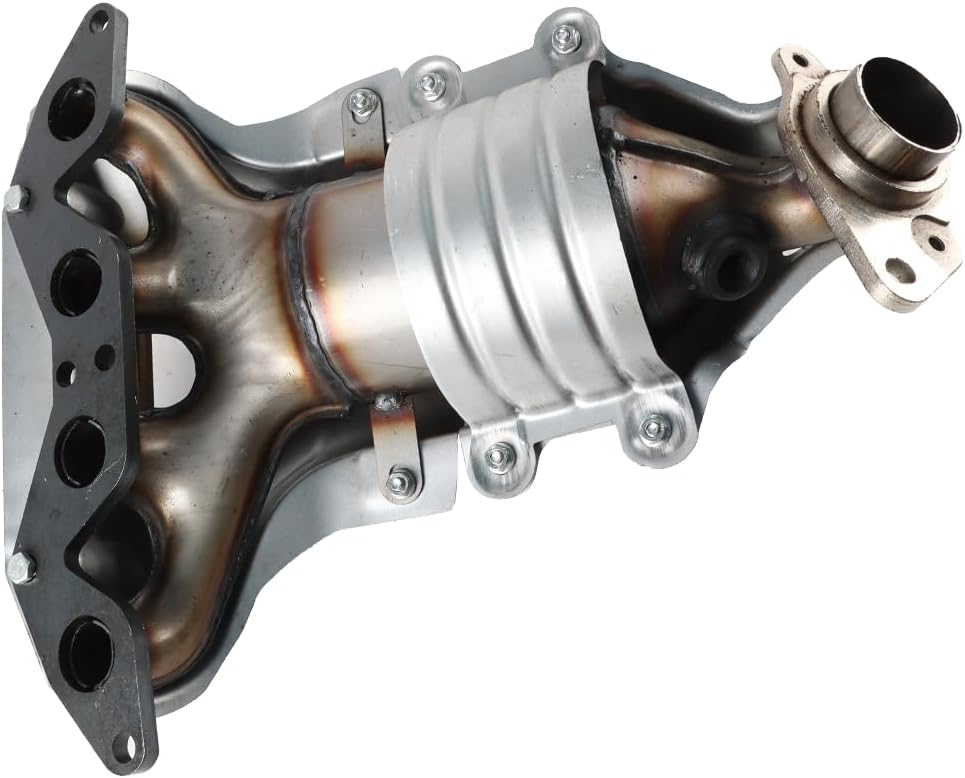 Catalytic Converter Front & Rear Set Compatible with 2001 2002 2003 2004 2005 Honda Civic DX LX GX HX 1.7L, Direct-Fit Exhaust Manifold W/Gasket Kit Catalytic Convertor Replacement