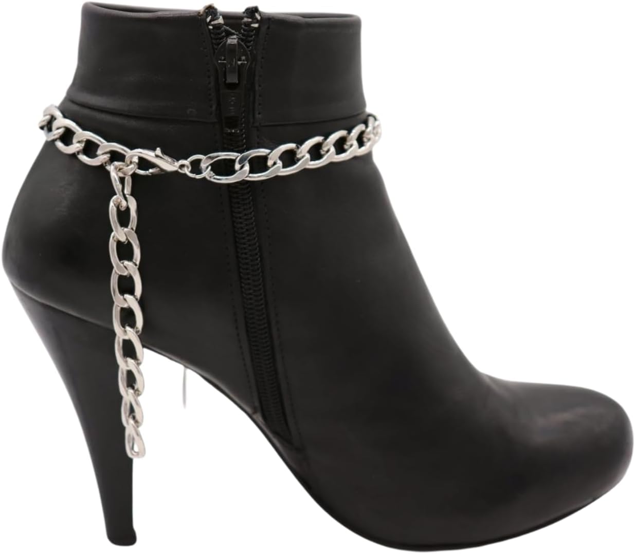 Women’s Boot Chain Anklets (Pair) – Adjustable 11–15 in, Silver Western Fringe With Coins & Turquoise Beads – Boot Bracelet Jewelry SET Made In USA BC23