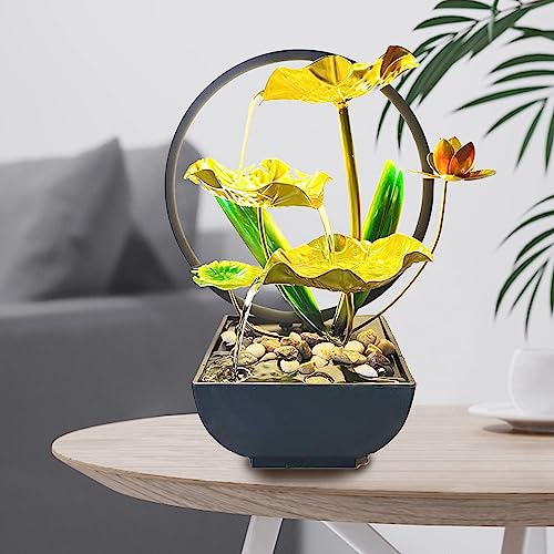 Fontaine d'intérieur pour méditation et détente avec cascade lumineuse - 7