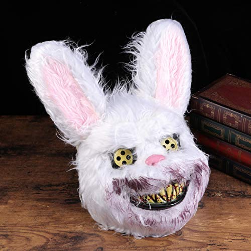 Amosfun Máscara de Coelho Sangrento Halloween Coelho Cosplay Acessório Máscara de Vestir para Enfeit