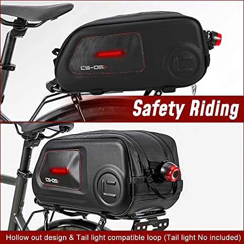 Welltop Bike Rack Bag, Waterproof Bicycle Trunk Storage Pannier, 9L Capacity Hard Shell Saddle Bags With Shoulder & Hand Strap Cycling Rear Seat Cargo Luggage Carrier Pouch For Outdoor Travel Commute #TOP2