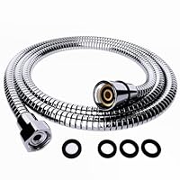 Duschschlauch 1,5 m – VYRNEXA Brauseschlauch aus Edelstahl, verdreh- & knicksicher, auslaufsicher, Universal G1/2 Zoll, verchromt/silberfarben (150, Zentimeter)