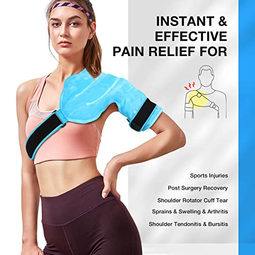Dukuseek Shoulder Ice Pack Rotator Cuff Cold Therapy, Large Arm Ice Packs Wrap With Hot Cold Compress For Injuries, Shoulder Pain Relief, Recovery After Surgery, Long Lasting, Reusable #TOP1