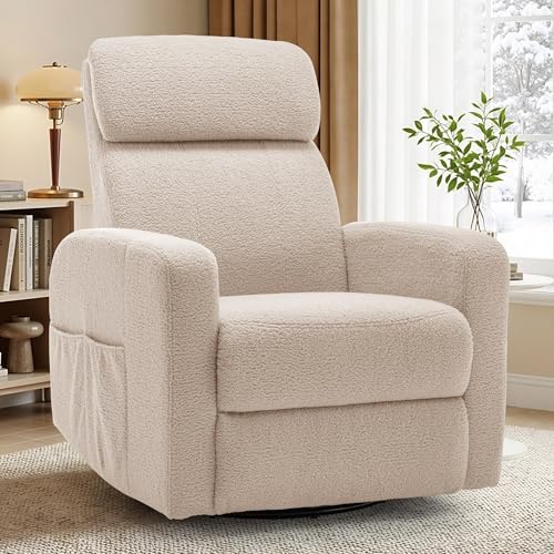 Image of Korser Power Swivel Recliner Chairs for Adults, Electric Glider Rocking Chair Nursery, Glider Recliner Nursery Chair with Classified Side Pocket, Nursery Rocking Chairs with USB and Type-C Ports
