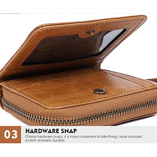 Fashion Women Wallets Genuine Leather Zipper Female Card Holder Purse Wallet,Luggage(A)2