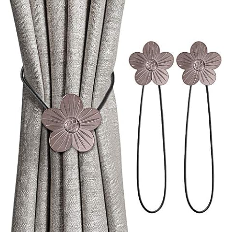 Magnetic Curtain Tiebacks, 1 Pair Vintage Curtain Drapery Holdback Curtain Clips Rope Holdbacks Curtain Holder Buckles Window Curtain Decorative with Strong Magnet, for Home Cafe Office Balcony Dorm Cover