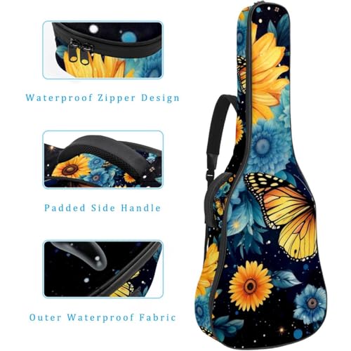 JRHEJTFZ Housse pour guitare acoustique de 1,9 cm d’épaisseur, étanche, durable et élégante, motif tournesol bleu fleur, Multicolore 4., 42.9×16.9×4.7 in, Motif imprimé tendance - Les Beatles, Paul McCartney, John Lennon, RIngo Starr, George Harrison JRHEJTFZ Housse pour guitare acoustique de 1,9 cm d'épaisseur, étanche, durable et élégante, motif tournesol bleu fleur, Multicolore 4., 42.9x16.9x4.7 in, Motif imprimé tendance – Image 5