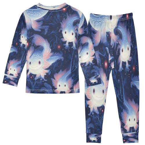 Pajama Sets Long Sleeve Axolotl in Darkness Soft Comfy Sleepwear 2 Piece PJS 3-8T3
