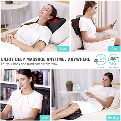 Back Massager with Heat, Shiatsu Back and Neck Massager, Deeper Tissue Kneading Massage Pillow for Neck, Back, Shoulder, Leg, Foot, Body Relieve Muscle Pain - Relax Gift for Her/Him/Friend/Dad/Mom - Image 5