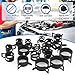 Toolwiz 100Pcs 6-25mm Spring Band Hose Clamp Assortment with Swivel Clamp Pliers, Constant Tension Radiator Hose Clamps, Black Hose Clips for Fuel Line, Silicone Vacuum Hose, Air Tube, Water Pipe