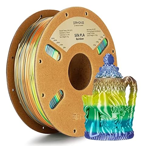 ERYONE Ultra Silk PLA Filament, Silky Glossy Finish Filament, Fast Color Change Rainbow PLA 1.75mm, +/-0.03mm, 1kg(2.2LBS)/Spool, Forest Rainbow