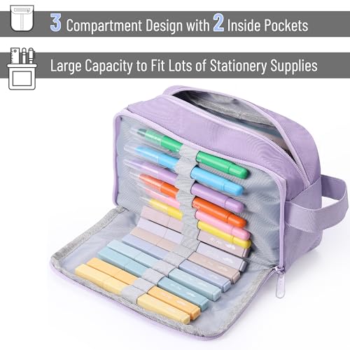 Image of Mr. Pen Large Capacity Pencil Pouches and Bags - Mint Green School