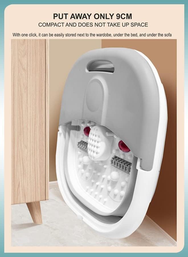 Multifunctional feet soaking bath basin with Shiatsu Rollers | Foot exemption, pedicure, and home spa massage for travel. All-in-one electric gray basin Multifunctional feet soaking bath basin with Shiatsu Rollers | Foot exemption, pedicure, and home spa massage for travel. All-in-one electric gray basin