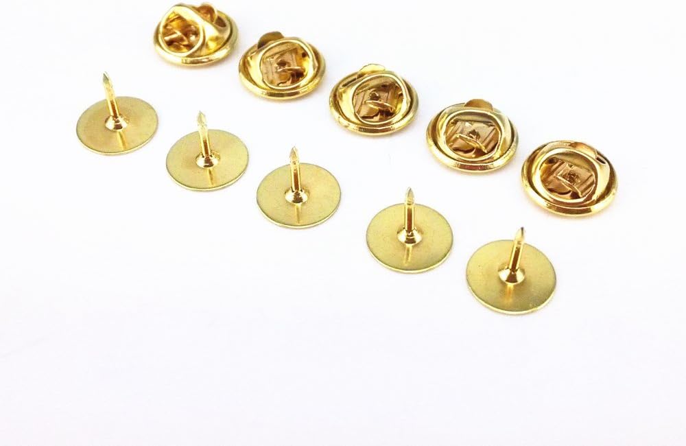 yueton Pack of 50 Sets Tie Tacks Blank Pins with Clutch Back (Gold) : Office Products