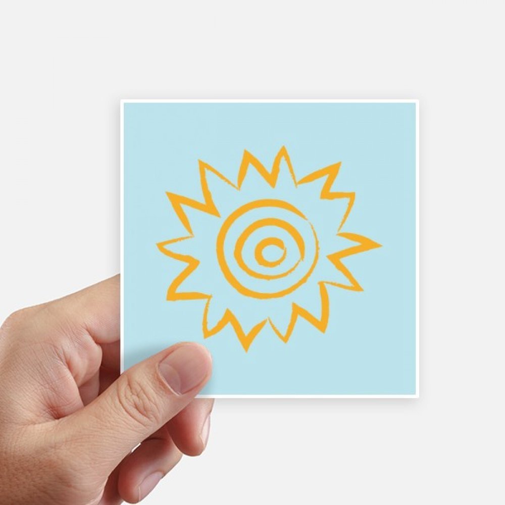 Sticker Peinture Jaune Soleil 10CM pour customiser une valise et un ordinateur