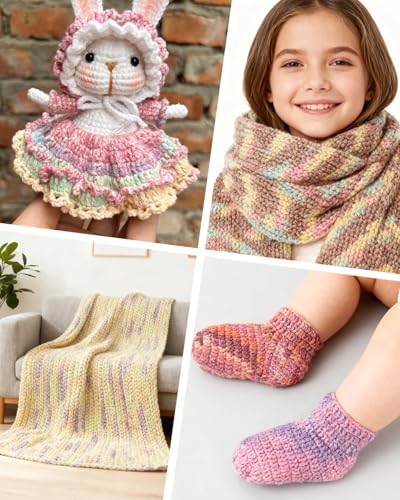Image of Katech 3 Pack Wool Yarn for Crocheting-Sock Yarn for Knitting-Green Brown