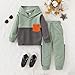 Yoxindax Kid Boys Clothes Long Sleeve Color Blocked Hoodie Top Pants 2PCS Sweatsuit Fall Boys Outfits(2-3t)