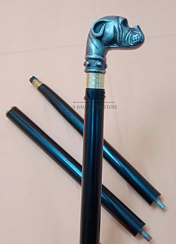 Miniatura 5 de A Halloween Store - Bastón de madera para hombre, hecho a mano, accesorios de bastón, diseño antiguo, mango de cuervo negro, palo de madera de