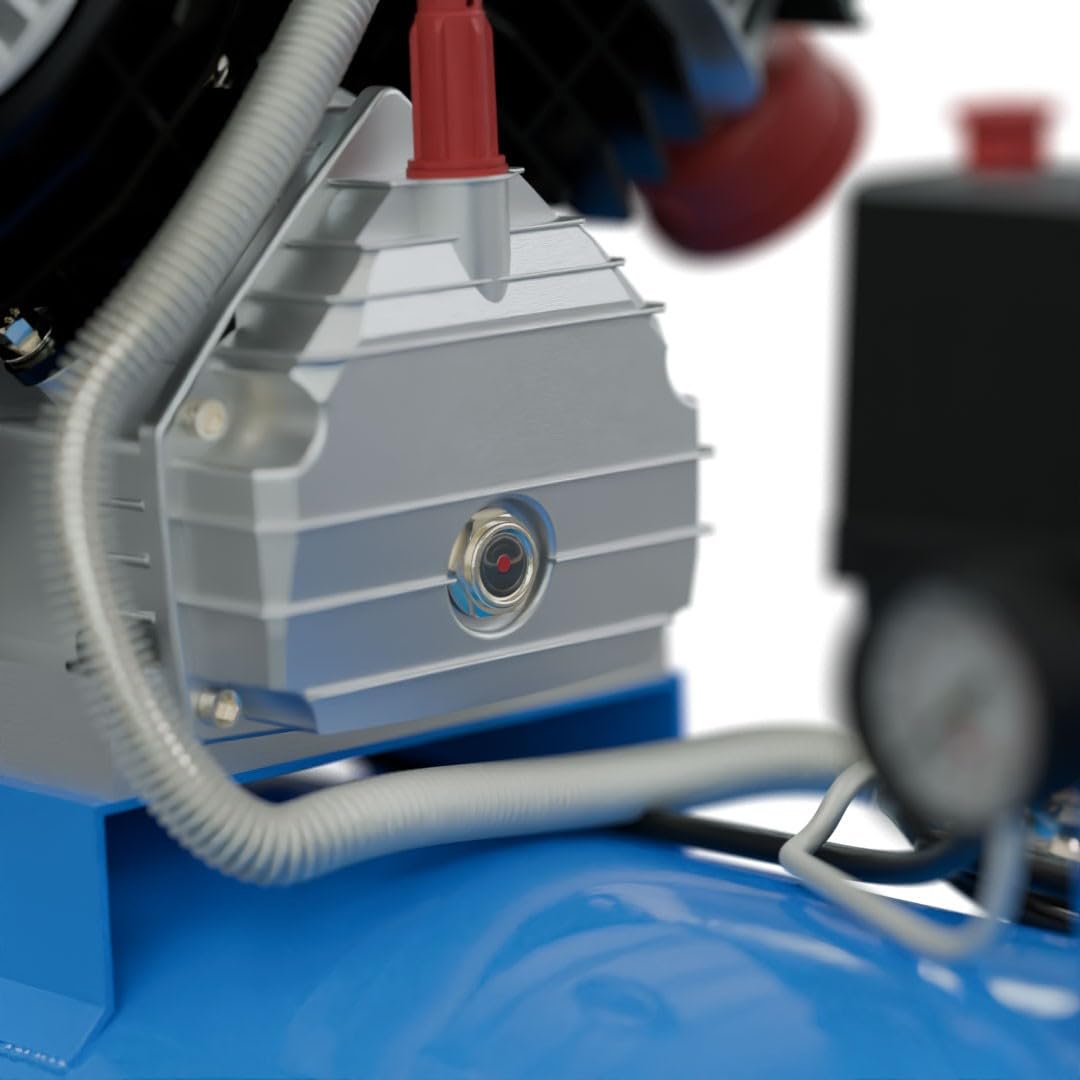 AIRPRESS - Compresor de Aire de dos pistones HL 425-90V 10 Bar 3 CV/2.2 KW 230 /min 90 LTS. con Juego de 6 Accesorios neumáticos