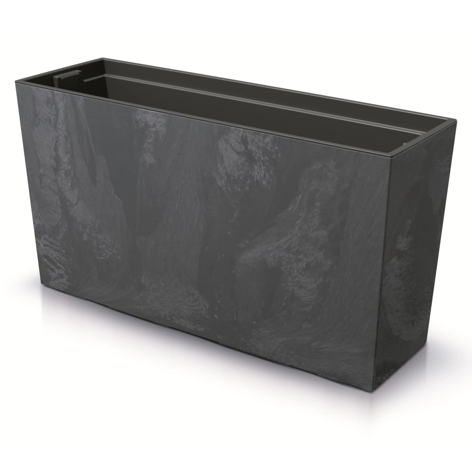 Prosperplast Urbi Case Medio Jardinera Efecto Hormigón con Maceta Interior Jardinera para Uso Interior y Exterior Plástico Rectangular 770x406x235mm 27L Antracita