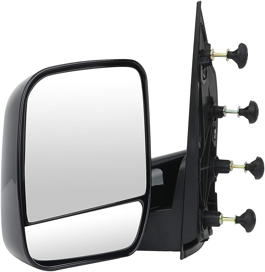 ECCPP Towing Mirror Side Mirror Replacement for 2002-2008 For Ford E150 E250 E350 E450 E550 Econoline Van with Dual Mirror Glass - Textured Black - Left Side