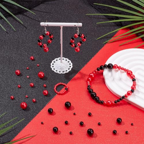 Perles de satin rouge et noir pour fabriquer facilement des bijoux punk faits main
