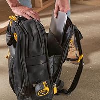 STANLEY FatMax Arbeitsrucksack (Werkzeugrucksack für die Baustelle & Werkstatt, praktische & übersichtliche Innenaufteilung, wasserdichter Kunststoffboden, gepolsterter Rücken) FMST1-80144 – Ansicht 4