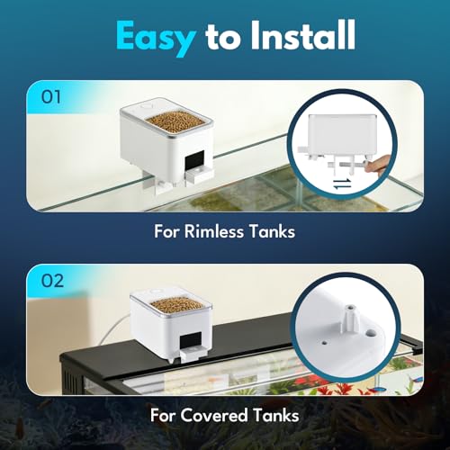 Automatic Fish Feeder for Aquarium, Moisture-Proof Adjustable Food Dispenser, APP Control with Timer, Four Precision Feed Funnels USB Powered Suitable for Small Tank Pelleted Food Black - Image 5