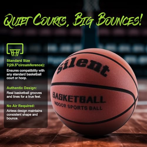 Quiet Dribble Dream Grooved Foam Basketball for Indoor Training
| Silent Indoor Grooved Foam Basketball Size 7 (29.5") 