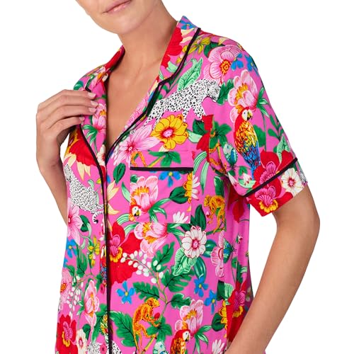 Room Service Womens Pajama Sets, Short Sleeve Stretch Rayon Button Down Top with Pants 2 Piece Lounge Sets for Women4