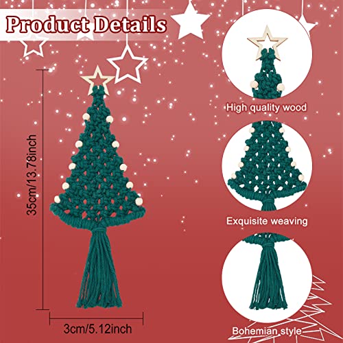 Freebloss 4 Set Christmas Tree Macrame Diy Kit For Beginners Christmas Tree Hanging Ornaments For Holiday Wall Hanging, Come With Step By Step Tutorial #TOP3