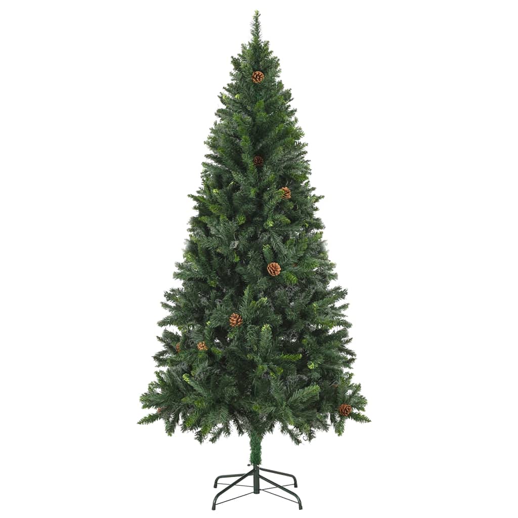 Albero di Natale artificiale con pigne di pino verde, 180 cm