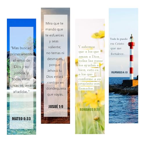 Cadeaux chrétiens : 40 marque-pages avec versets bibliques en espagnol pour l'Église
